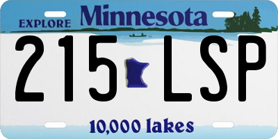 MN license plate 215LSP