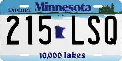 MN license plate 215LSQ