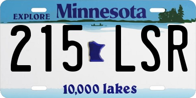 MN license plate 215LSR