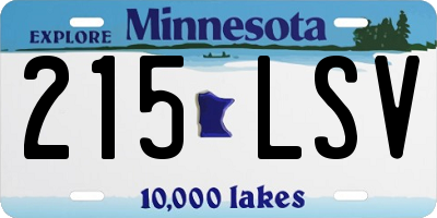 MN license plate 215LSV