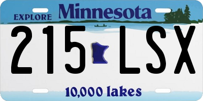 MN license plate 215LSX