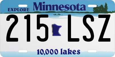 MN license plate 215LSZ
