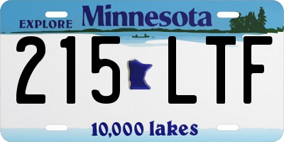 MN license plate 215LTF
