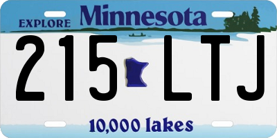 MN license plate 215LTJ