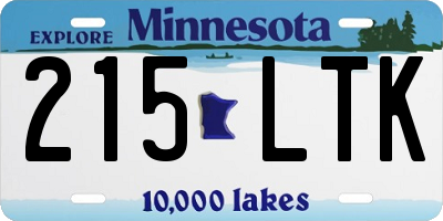 MN license plate 215LTK