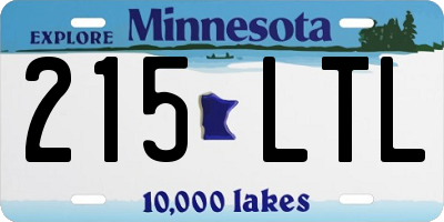MN license plate 215LTL
