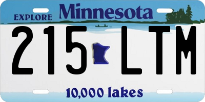 MN license plate 215LTM