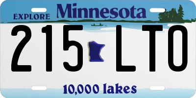 MN license plate 215LTO