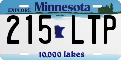 MN license plate 215LTP