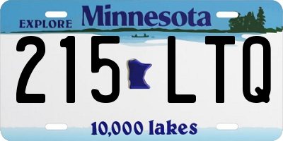MN license plate 215LTQ