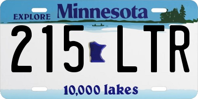 MN license plate 215LTR