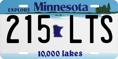 MN license plate 215LTS