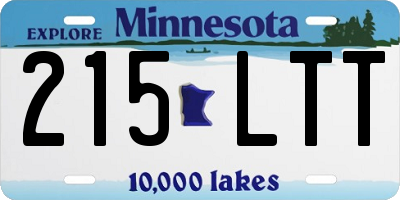 MN license plate 215LTT