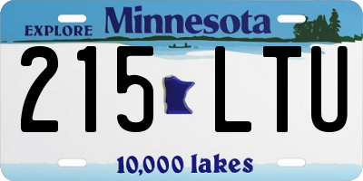 MN license plate 215LTU