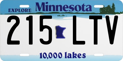MN license plate 215LTV