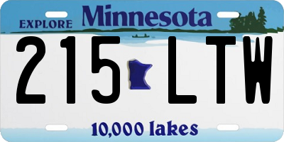 MN license plate 215LTW
