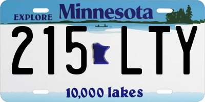 MN license plate 215LTY