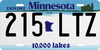 MN license plate 215LTZ