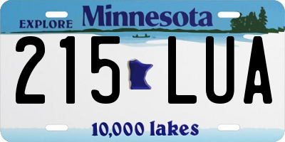 MN license plate 215LUA