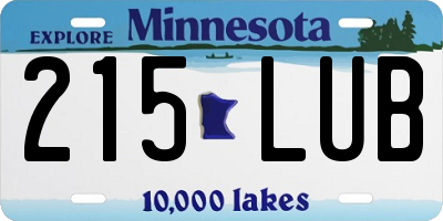 MN license plate 215LUB
