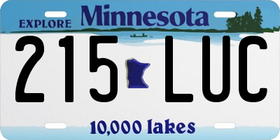 MN license plate 215LUC
