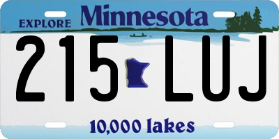 MN license plate 215LUJ