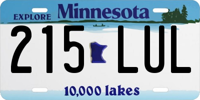 MN license plate 215LUL