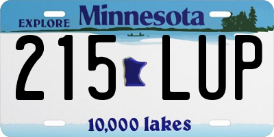 MN license plate 215LUP