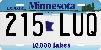 MN license plate 215LUQ