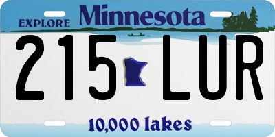 MN license plate 215LUR