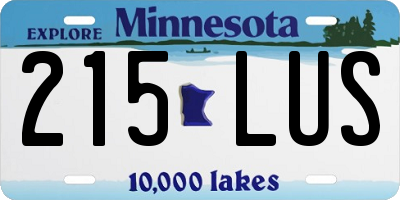 MN license plate 215LUS
