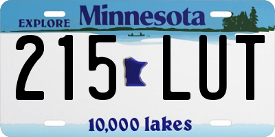 MN license plate 215LUT