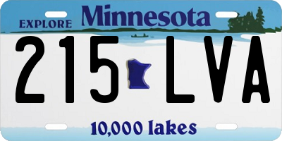 MN license plate 215LVA