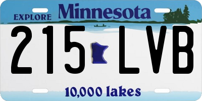 MN license plate 215LVB