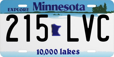 MN license plate 215LVC