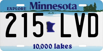 MN license plate 215LVD