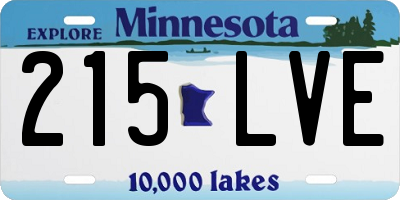 MN license plate 215LVE