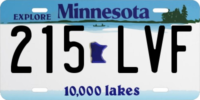 MN license plate 215LVF