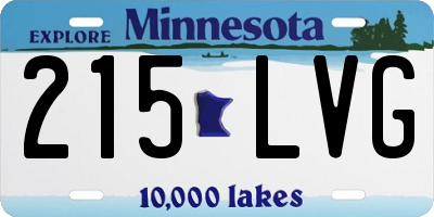MN license plate 215LVG