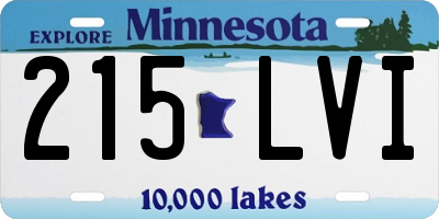 MN license plate 215LVI
