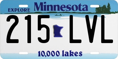 MN license plate 215LVL
