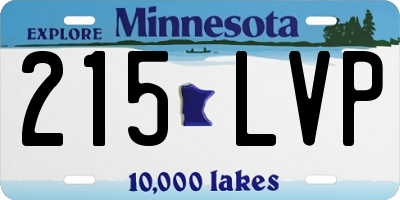 MN license plate 215LVP