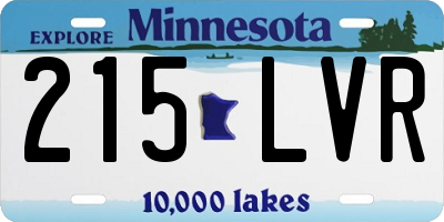 MN license plate 215LVR