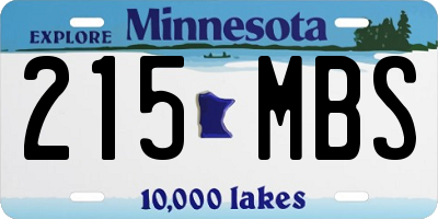 MN license plate 215MBS