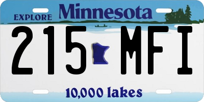 MN license plate 215MFI