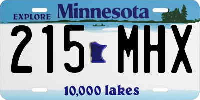 MN license plate 215MHX