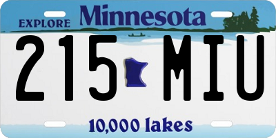 MN license plate 215MIU