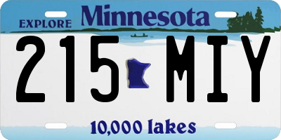 MN license plate 215MIY