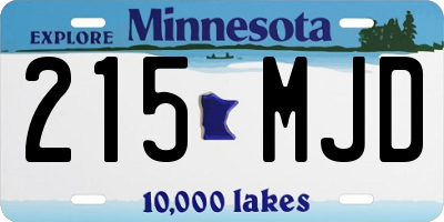 MN license plate 215MJD