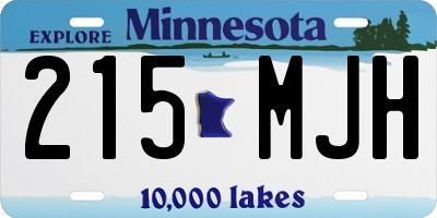 MN license plate 215MJH